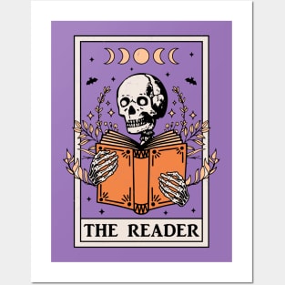 The Reader Tarot Card Skeleton Reading Book Bookish Posters and Art